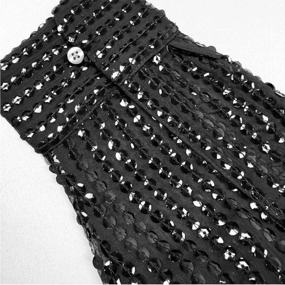 GAP black semi sheer sequin shirt XXL NWT - Picture 10 of 13